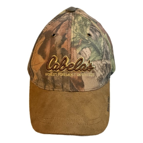 Cabela's Camouflage Tan Cap hunting hat suede - Picture 1 of 8